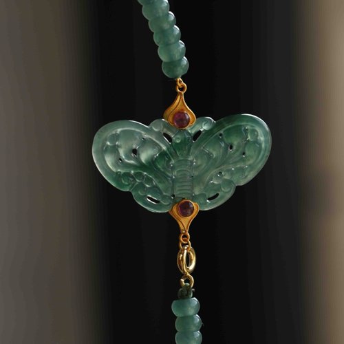 Angel's tears 天使之淚 Jewelry Design 瓜地馬拉 天然原礦A貨藍水翡翠蝴蝶 藍水翡翠設計多圈手串項鍊
