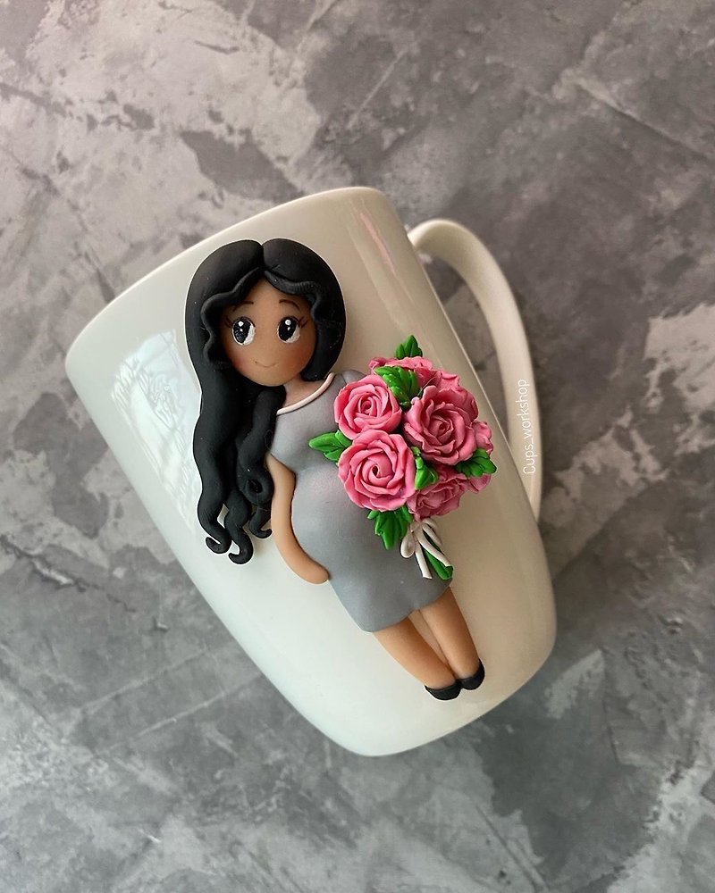 แก้ว เซรามิก ขาว - Personalized gift for new Mum, handmade custom coffee cup, funny ceramic mum Mug
