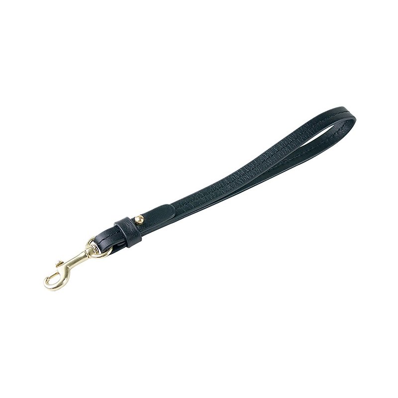 Alto Leather Wristlet Strap – Raven - เชือก/สายคล้อง - หนังแท้ สีดำ