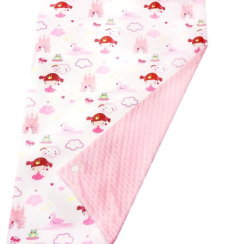 Cutie Bella 美好生活精品館 Minky多功能 點點顆粒 攜帶毯嬰兒毯冷氣毯被 粉色-公主童話