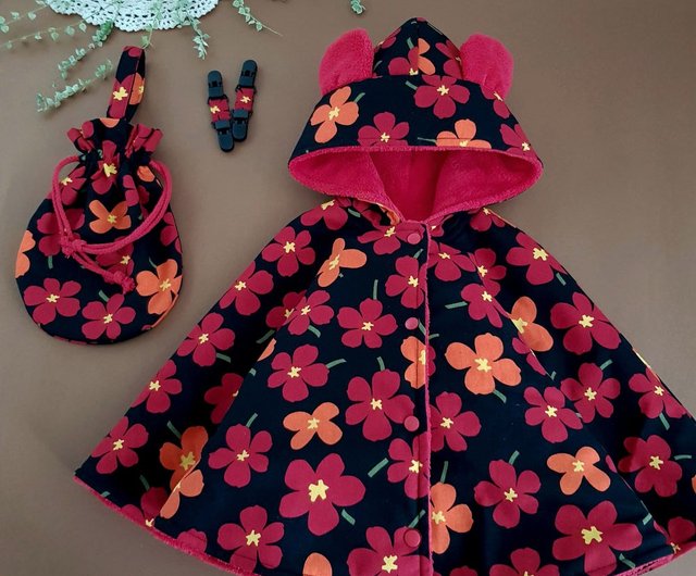 カタバミ両面マントと小袋セットお正月ユニフォームと両頭クリップがスリングマントとして使用可能 ショップ Laima Sewing アウター Pinkoi