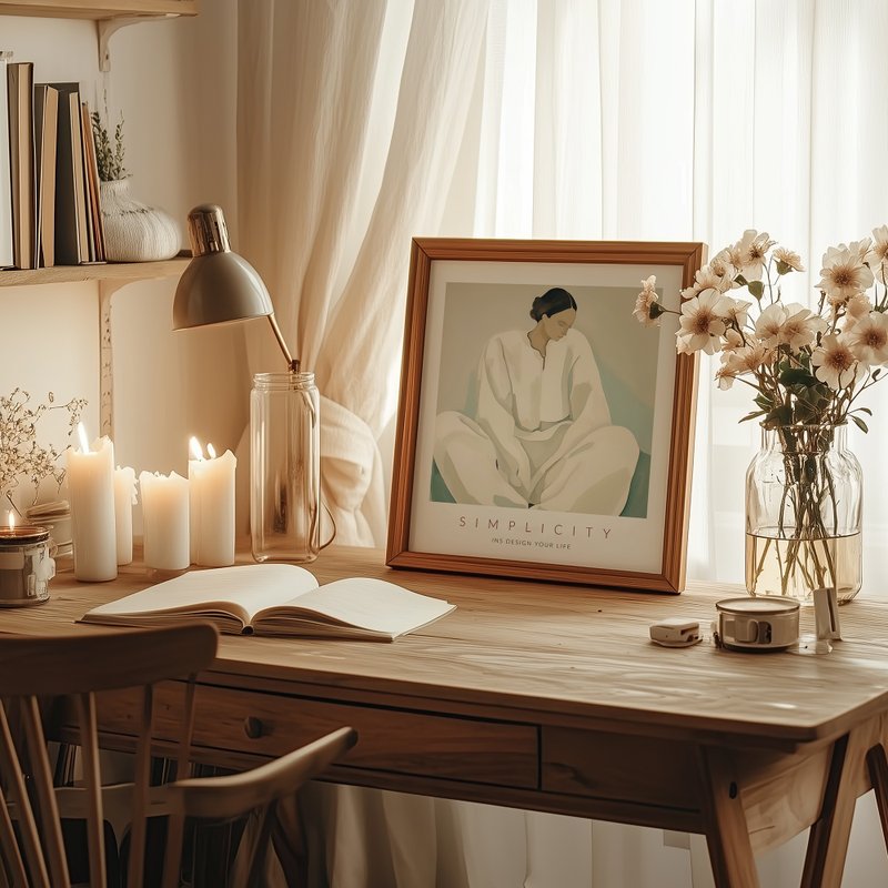 瞑想の時 Meditative Silence / 現代人物 アートポスター フレームなし絵画 - ポスター・絵 - 紙 