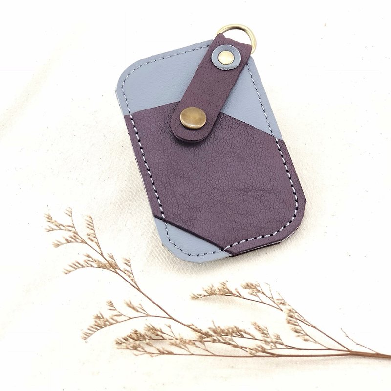 Simple contrast color is not lonely card set - leisure card / business card / card - ID & Badge Holders - Genuine Leather Purple