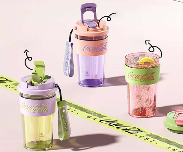 Free Shipping] Coca-Cola Coffee Cup Girls High-value Plastic Straw Water Cup  GERM - Shop germ-cn Cups - Pinkoi