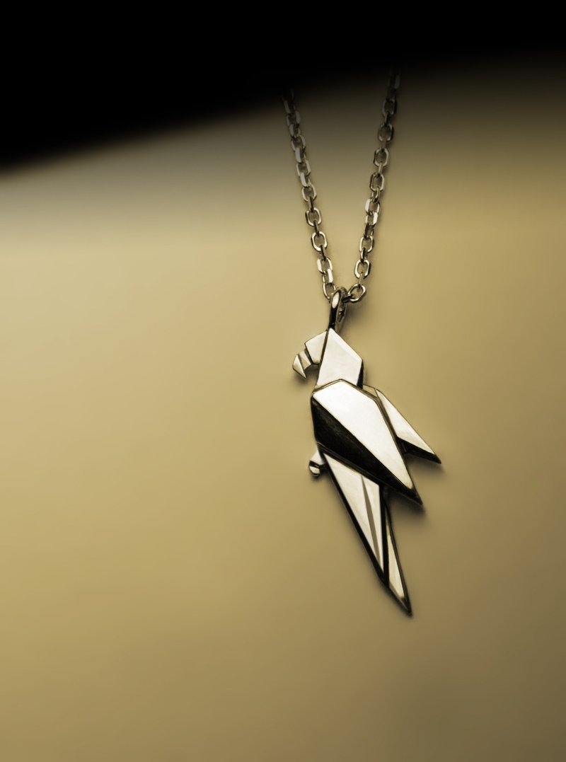 Parrot origami necklace - Necklaces - Other Metals Silver