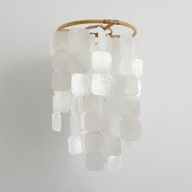 DIY-KIT | Polish Restr.(L)-White-Square| Shell Wind Chime Mobile | #0-395 - 其他 - 貝殼 白色