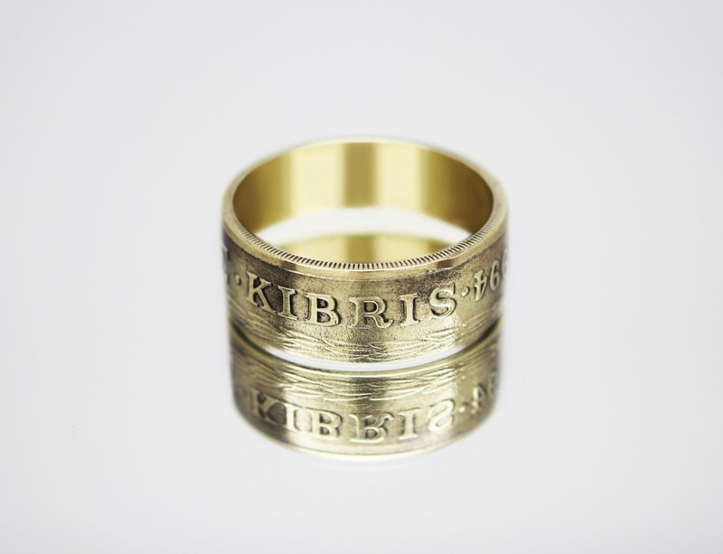 Cyprus Coin Ring 20 cents 1991-2004 coin rings for men coin rings for women - 戒指 - 其他金屬 