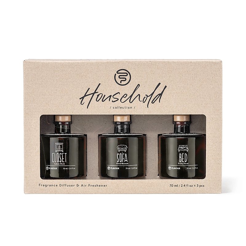 【FLAVOUR】HOUSEHOLD | Fragrance diffuser gift box set (CLOSET / SOFA / BED) - น้ำหอม - วัสดุอื่นๆ 