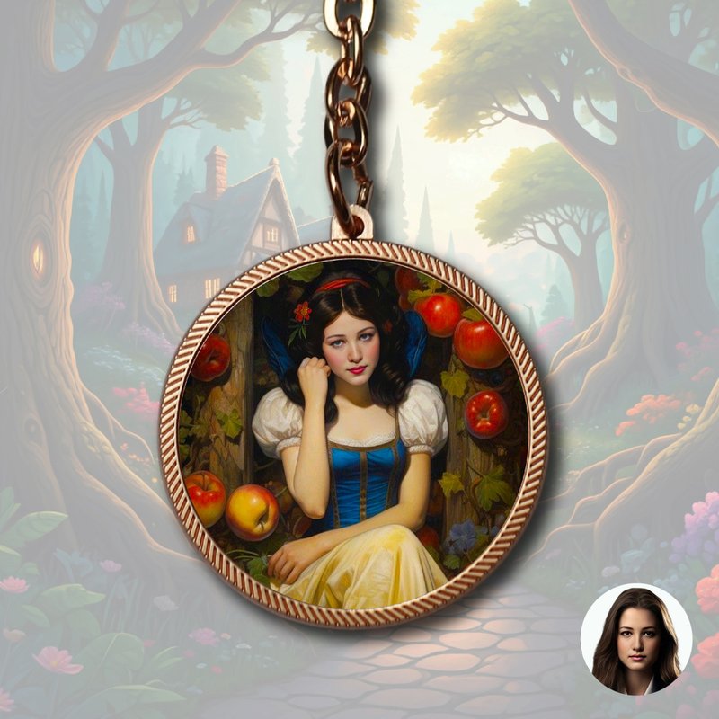 OneMe AI-generated Caricature Metal Key Holder free artwork - พวงกุญแจ - โลหะ 