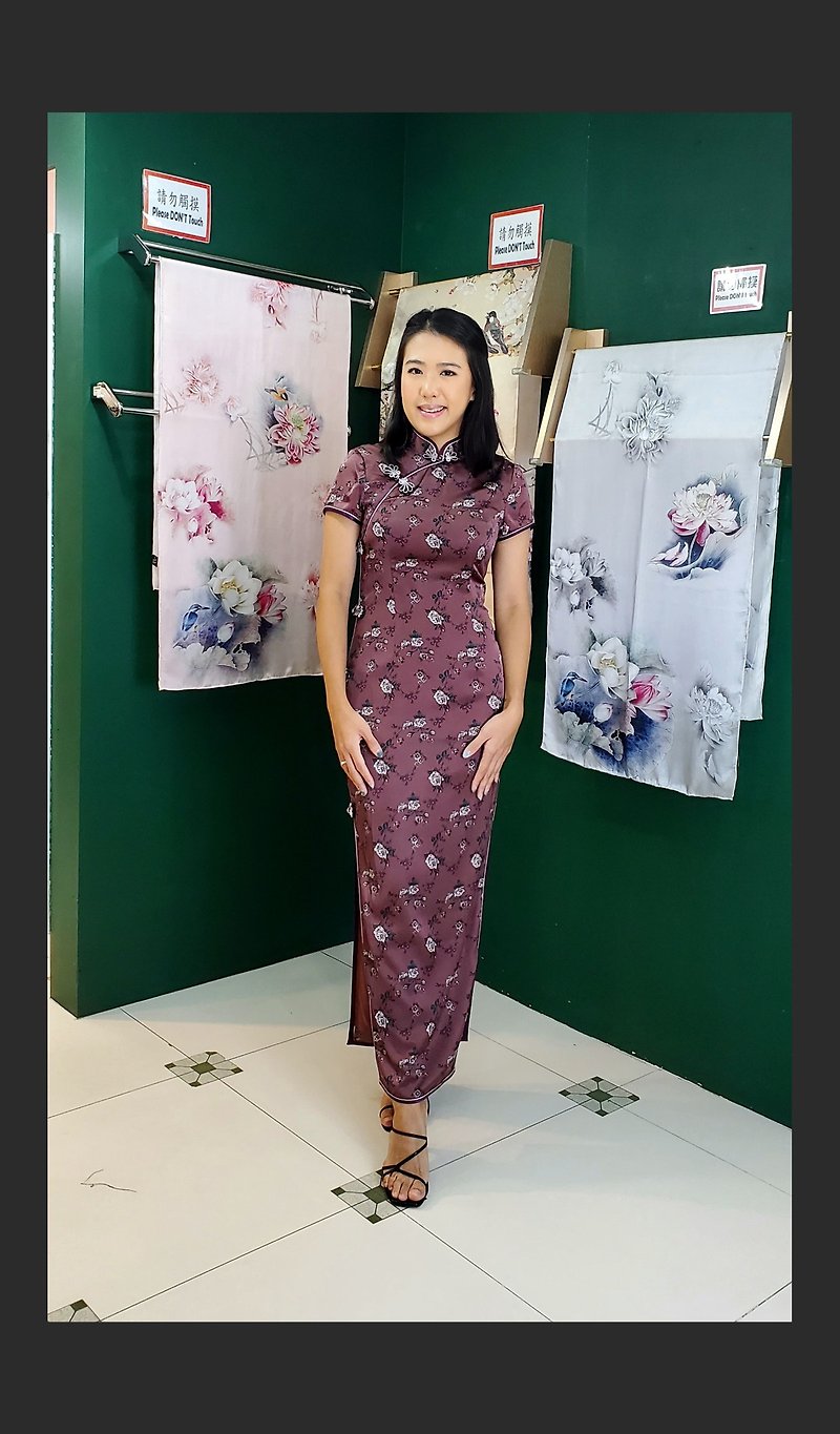 Vintage Qipao Cheongsam Retail Dress - Qipao - Silk Red