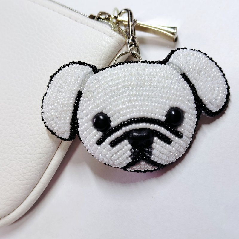 Pekingese charms, bag charms, key chains, metal fittings can be selected - พวงกุญแจ - วัสดุอื่นๆ ขาว