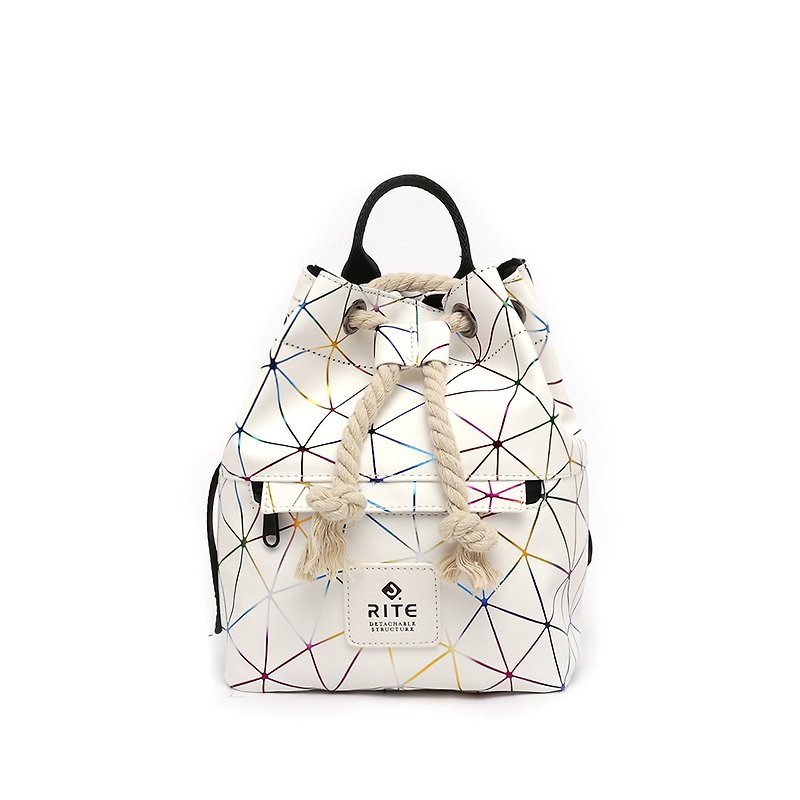 [RITE] Le Tour Series - Dual-use Boxing Small Backpack - Laser White - Messenger Bags & Sling Bags - Waterproof Material White
