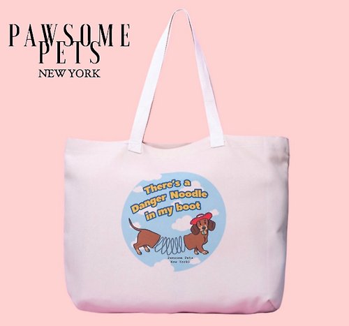 Pawsome Pets New York TOTE BAG - THERE IS A DANGER NODDLE IN MY BOOT