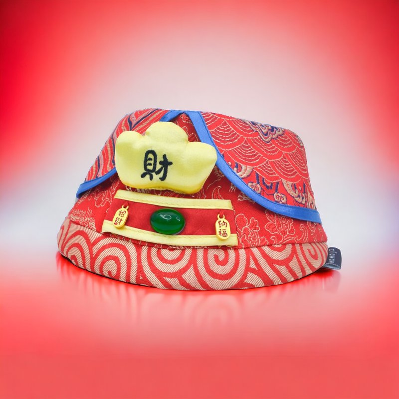 【MOMOJI】Pet Bib | Festival CNY | God of Wealth - Clothing & Accessories - Polyester Red