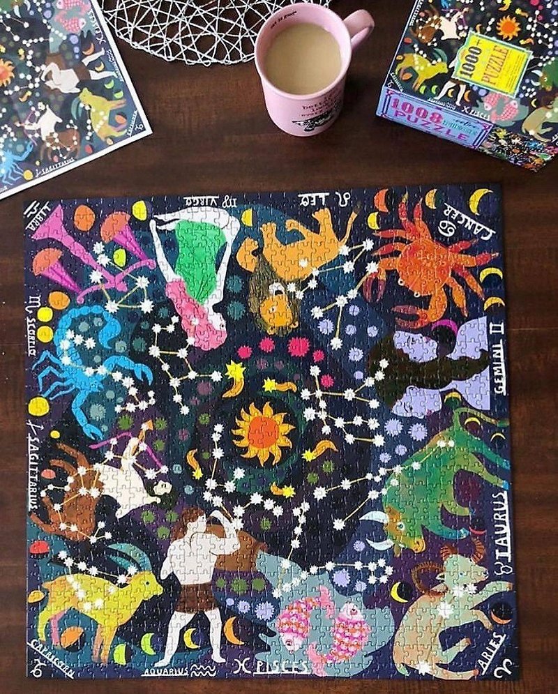 eeBoo 1000 Piece Family Puzzle- Zodiac 1000 Piece Puzzle - Puzzles - Paper Purple