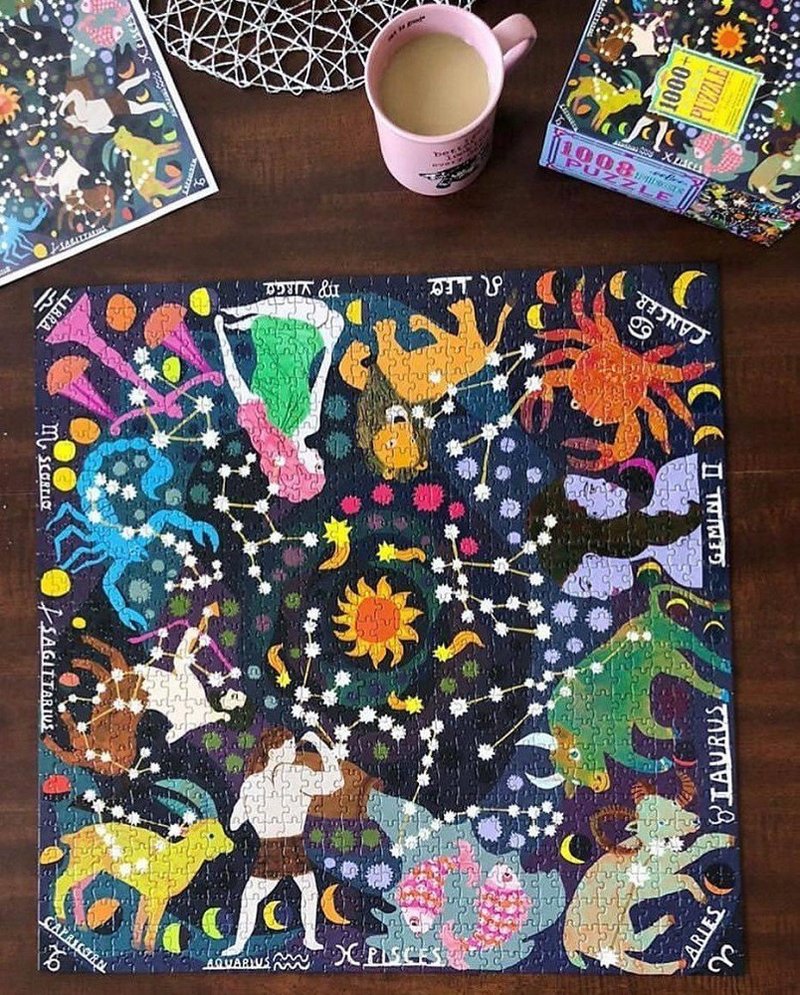 eeBoo 1000片家庭式拼圖 - 星座物語 Zodiac 1000 Piece Puzzle - 拼圖 - 紙 紫色