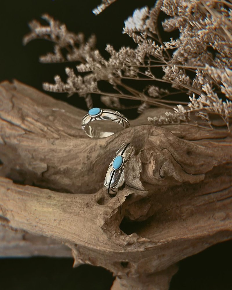[New Product] Leaf/Turquoise/Ring/Sterling Silver/Customized Products - General Rings - Sterling Silver Silver