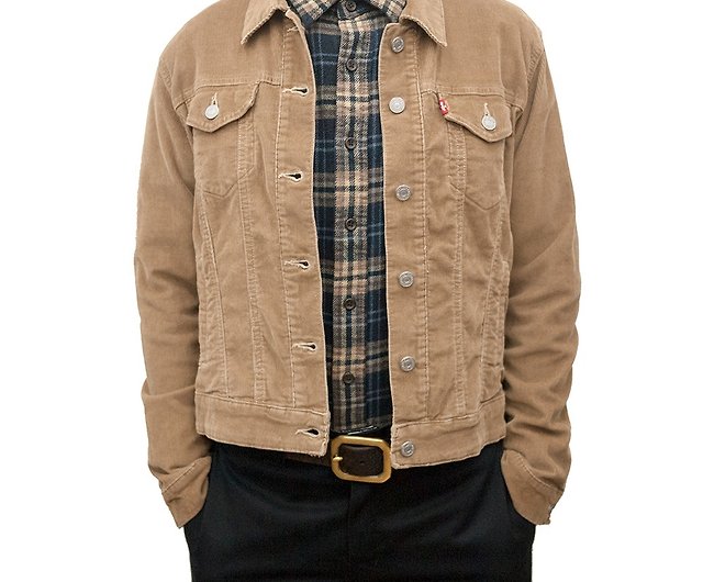 LEVI'S Jacket Khaki Used Vintage - Shop Men's Coats & Jackets - Pinkoi