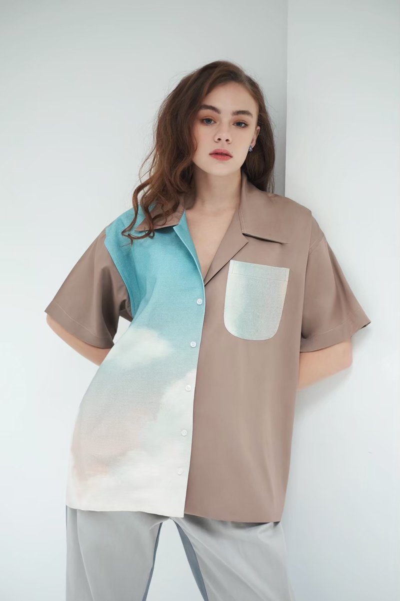 Vanilla Sky Short Sleeve Shirt - 女襯衫 - 棉．麻 多色