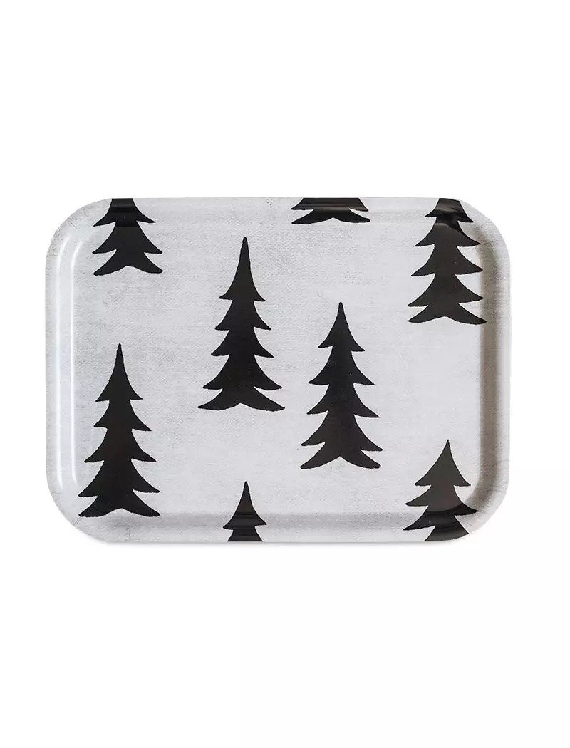 Square Tray - GRAN SMALL TRAY, WHITE/BLACK (27 X 20 cm) - Serving Trays & Cutting Boards - Wood Black