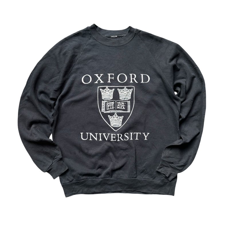 美國古著牛津大學T sweatshirt - 帽T/大學T - 棉．麻 黑色