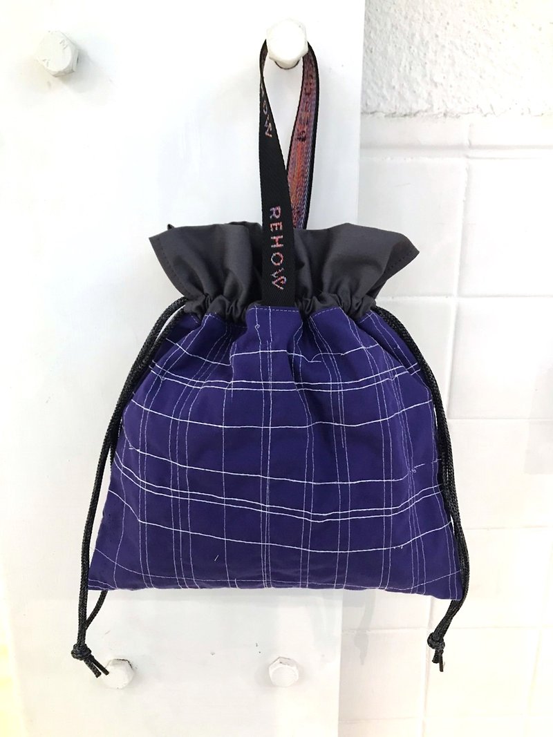 [Sustainable Design] 12-Pin Test Fabric Design Series_Single Handle Bag - กระเป๋าถือ - ผ้าฝ้าย/ผ้าลินิน สีน้ำเงิน