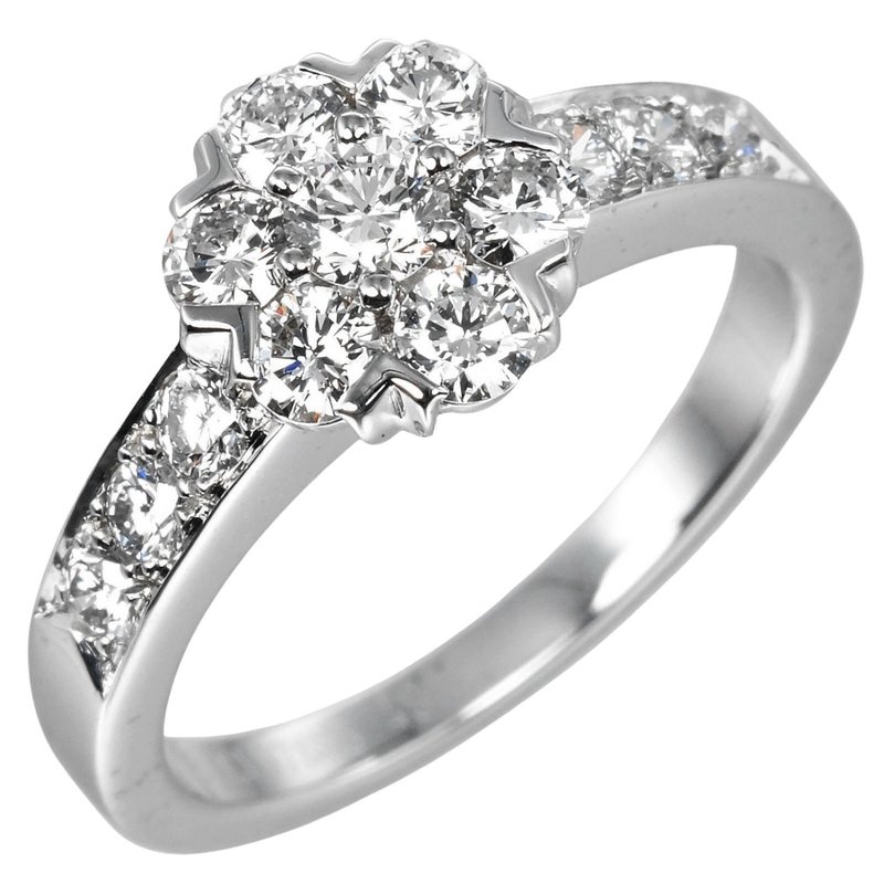 【日本直送】ヴァンクリーフ&アーペル フルーレット 8号 リング 指輪 Pt950プラチナ ダイヤモンド 約4g Van Cleef & Arpels【中古】 - 戒指 - 貴金屬 銀色