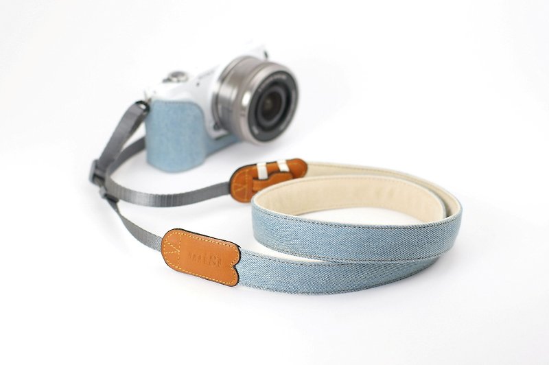Printed cotton neck strap - ขาตั้งกล้อง - ผ้าฝ้าย/ผ้าลินิน สีน้ำเงิน