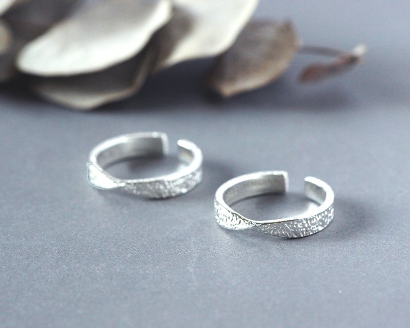 Personalized and good quality - Stone surface sterling silver ring - men's and women's rings - แหวนคู่ - เงินแท้ 