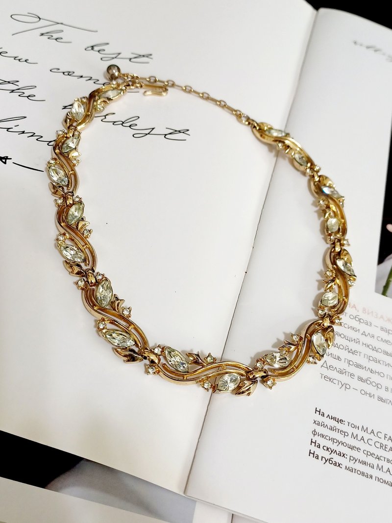 vintage jewelry  Trifari 華麗金色連枝萊茵 頸鍊 項鍊 - 手鍊/手環 - 其他金屬 