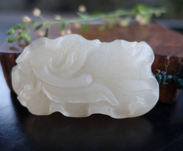 古玉白玉 和闐玉和田玉白玉掛件老玉古玉天鵝口銜靈芝古玩項鏈吊墜山奇藝術
