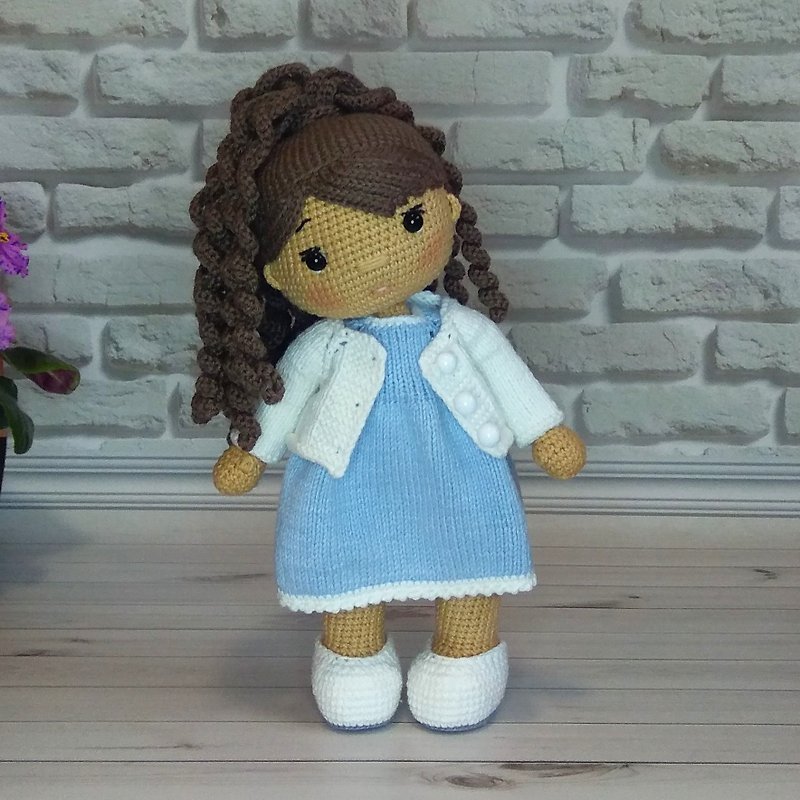 Doll in clothes, doll in dress, interior doll, art doll handmade - Kids' Toys - Cotton & Hemp White