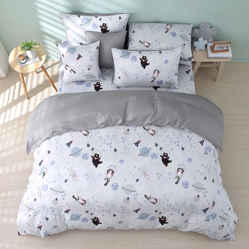 ホンユ アメリカ綿100％ 兼用掛け布団カバー、ベッドバッグセット、星間夢遊病（ダブル/ラージ/エクストララージ） - 寝具 - コットン・麻 ブルー