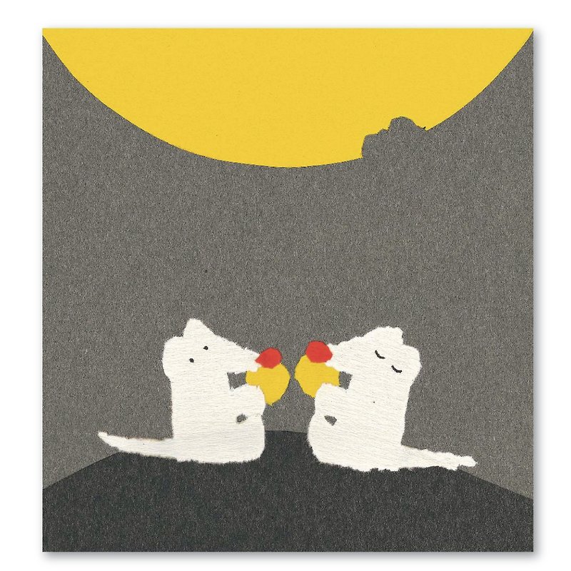 ボローニャ-ミスターフィールドマウスとジャイアントチーズムーン-ポストカード - カード・はがき - 紙 多色