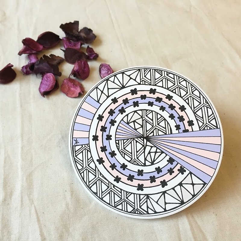 Ceramic Art Coaster/ The Balance of Rose Pink and Lavender blue - ที่รองแก้ว - ดินเผา สึชมพู
