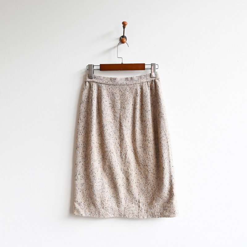 【蛋植物古著】雨季霧點緹花高腰古著裙 - 裙子/長裙 - 羊毛 