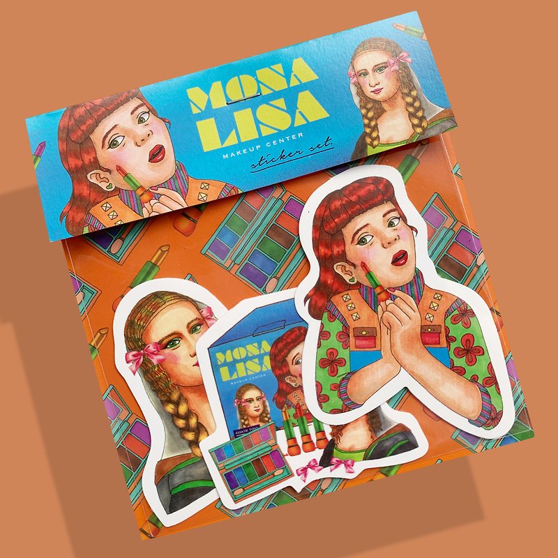 Mona Lisa Makeup Center - Sticker Set - สติกเกอร์ - กระดาษ สีส้ม