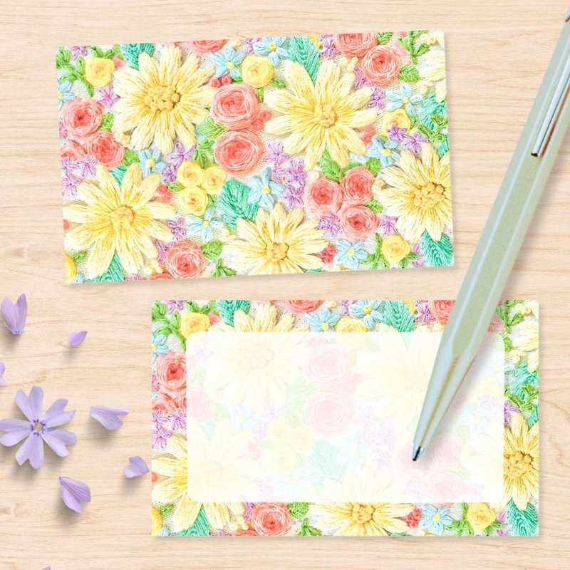 刺繡照片小卡 名片大小 花  15入 - 卡片/明信片 - 紙 多色