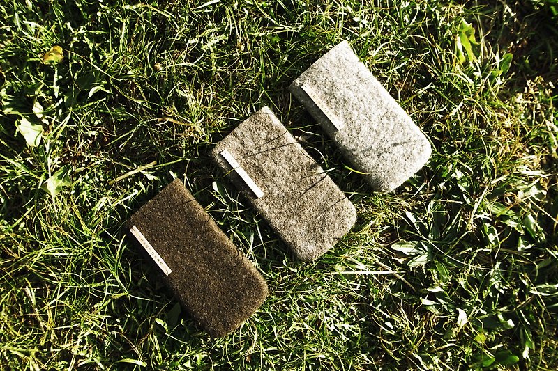 yak wool felt phone case & glasses case - Phone Cases - Other Materials Brown