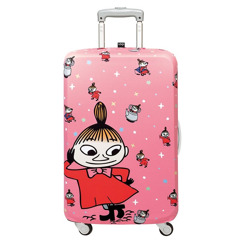 LOQI suitcase jacket / Moomin little pink [M size] - กระเป๋าเดินทาง/ผ้าคลุม - เส้นใยสังเคราะห์ สึชมพู