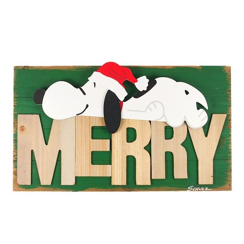 205剪刀石頭紙 Snoopy 耶誕木質擺飾-Merry【Hallmark禮品 聖誕節系列】