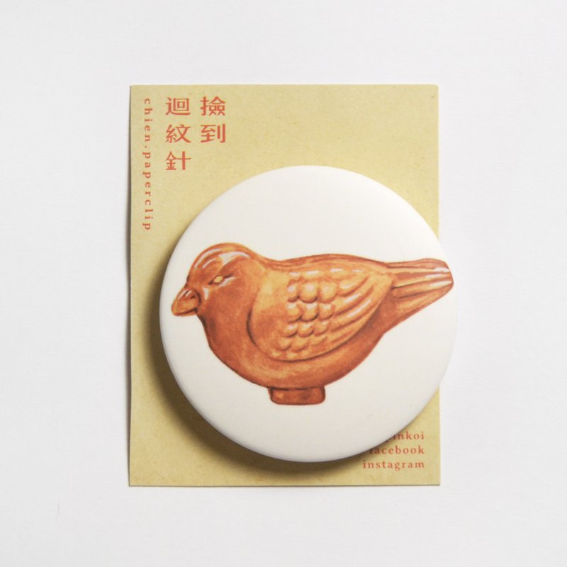 磁鐵胸章徽章-雞蛋糕 鳥 - 襟章/徽章 - 其他金屬 白色