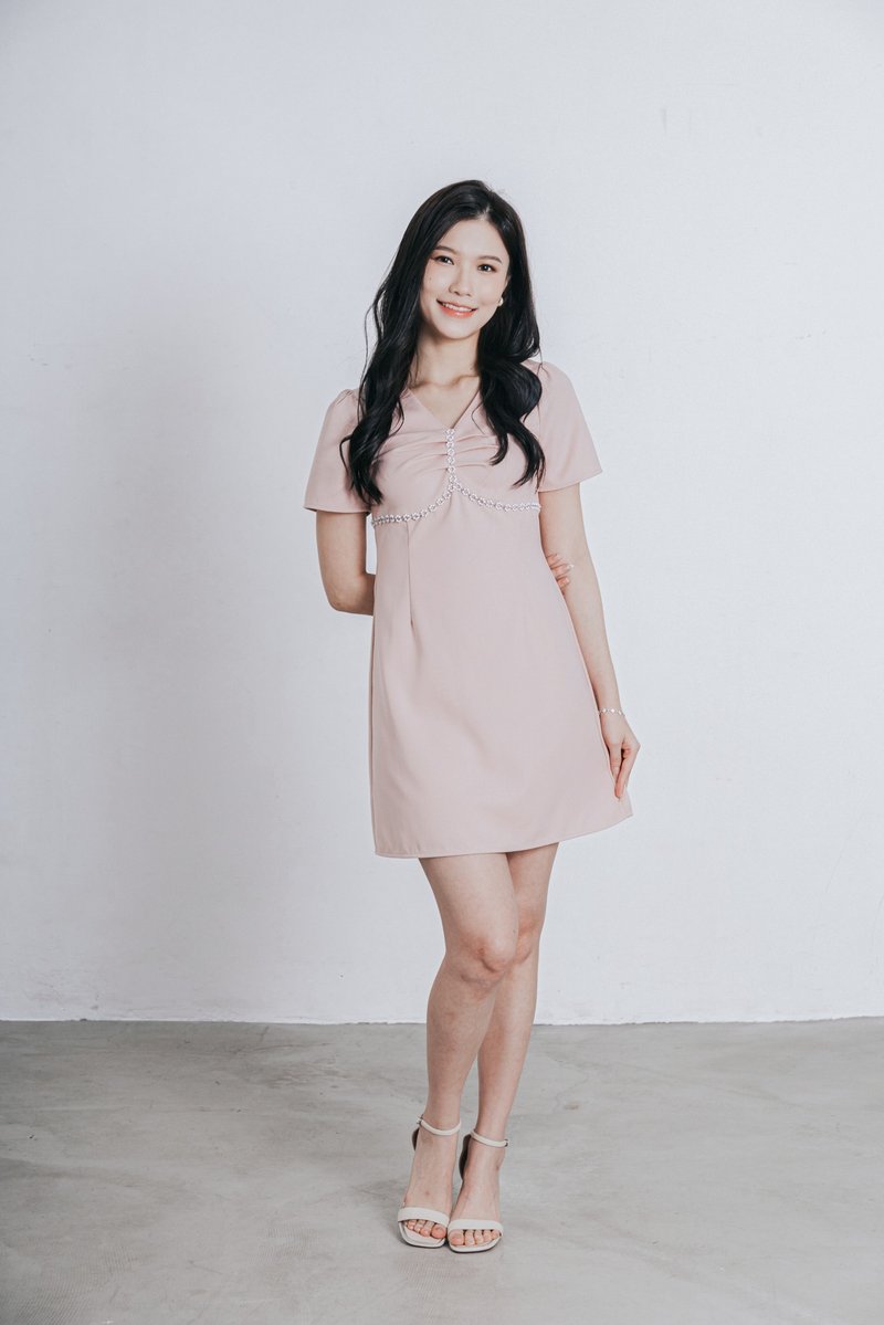 Gabriella pink dress - ชุดเดรส - เส้นใยสังเคราะห์ สึชมพู