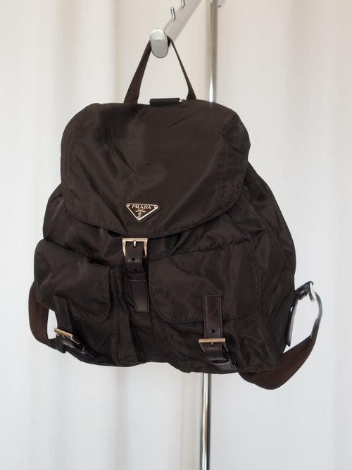 【正規品】PRADA プラダ リュック チェック 1BZ038 三角ロゴ PRADA プラダ ナイロン バックパック リュック ブラウン