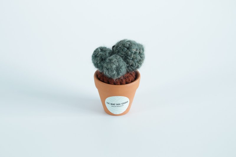 Hand-knitted crochet cactus home furnishings styles C - Items for Display - Cotton & Hemp Green