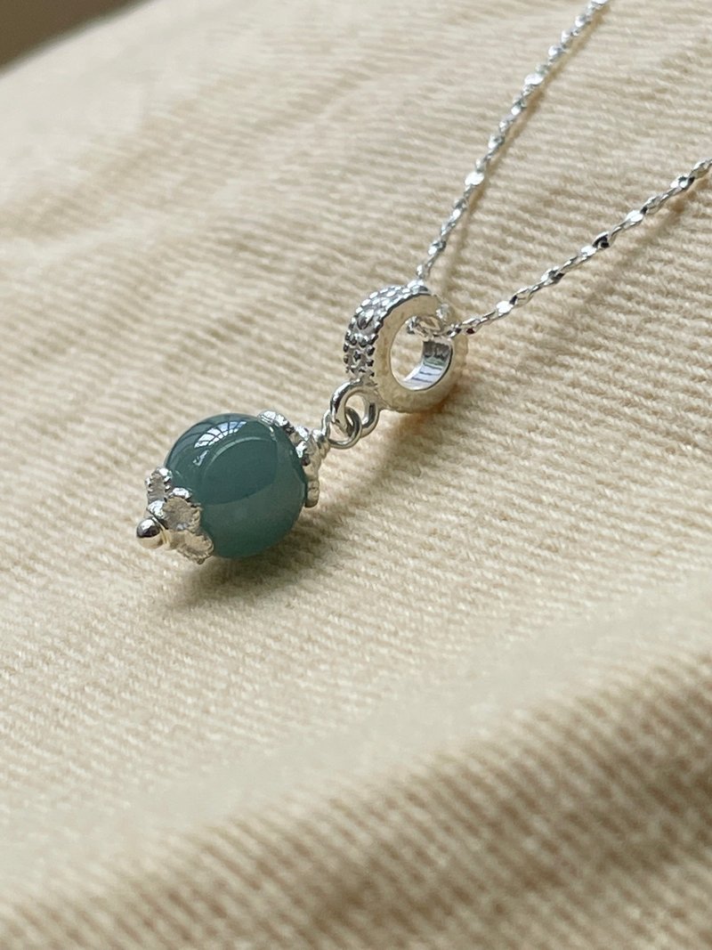 藍星//天然翡翠A貨 藍水 925銀配飾 項鍊 - 項鍊 - 玉石 