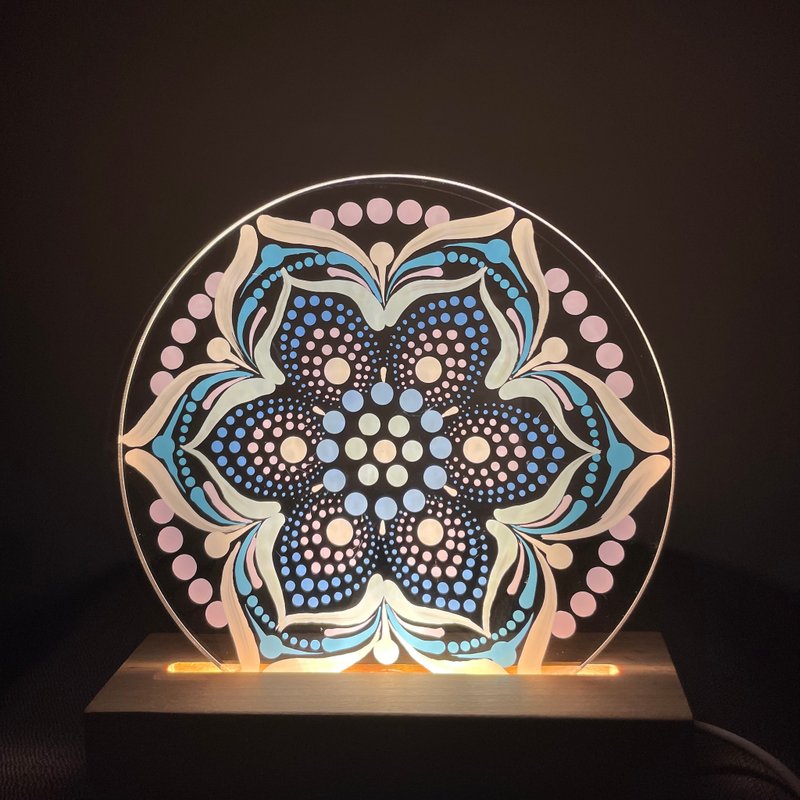 Mandala hand drawn mandala night light - Lighting - Acrylic 