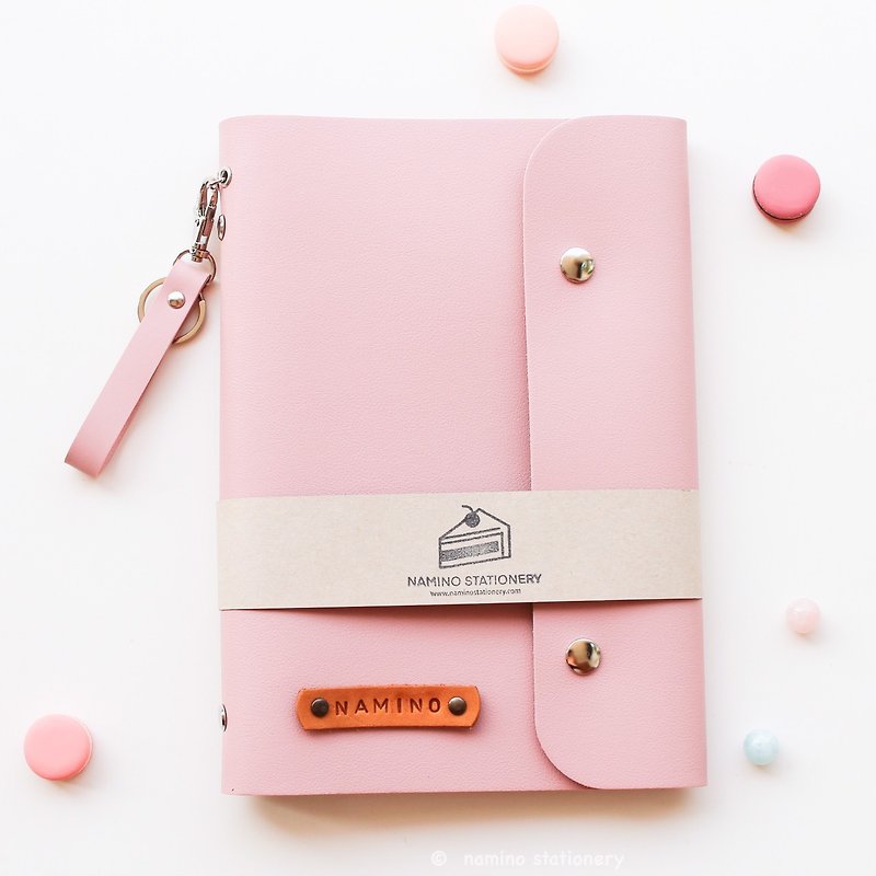 Pink Planner(with Keychain),Strawberry macarons - 筆記本/手帳 - 人造皮革 粉紅色