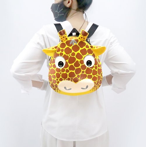 pipo89-dogs-cats Giraffe backpack,crossbody bag,hand painted bag,for animals lovers.