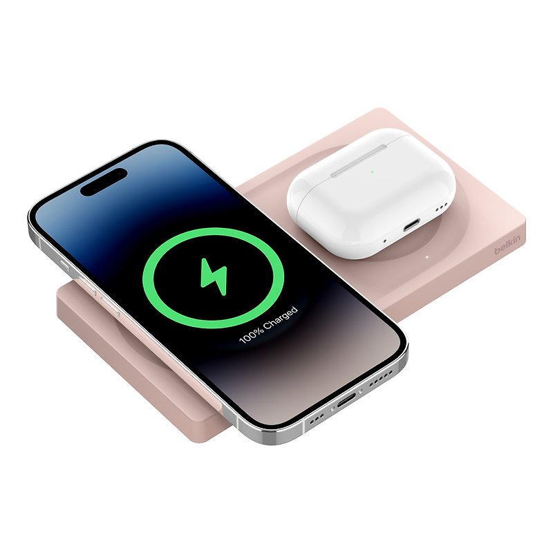 MagSafe 2-in-1 Wireless Charging Pad 15W (Pink) - อุปกรณ์เสริมอื่น ๆ - วัสดุอื่นๆ สึชมพู